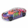 leocub transparent led gear racing car – bump & go toy