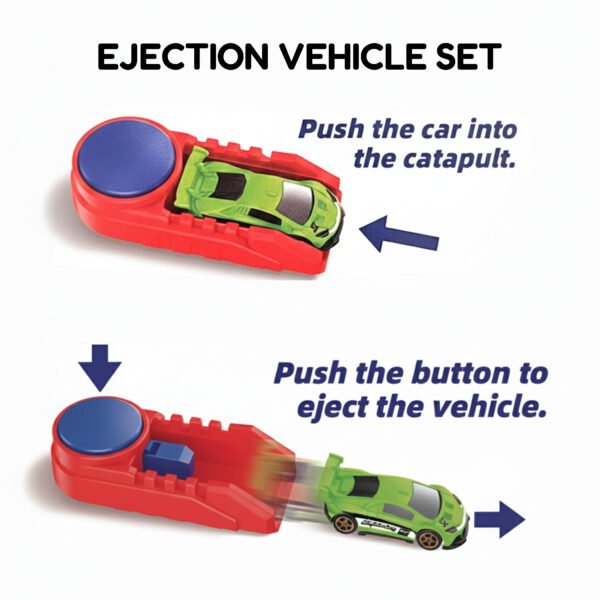 leocub die cast ejection vehicle launcher set – 4 metal cars