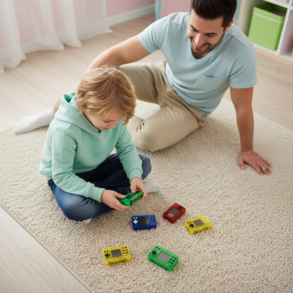 leocub mini handheld game console keychain – classic portable games