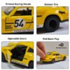 vintage die cast pull back sports car – yellow