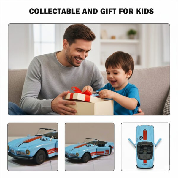 blue vintage die cast racing car toy