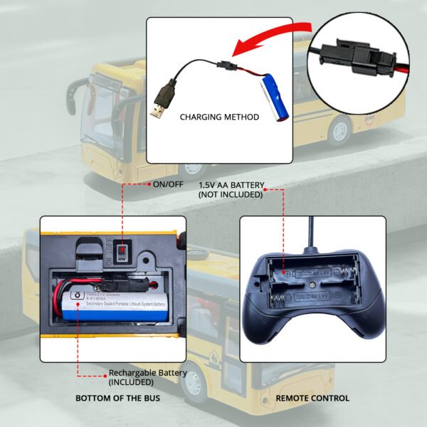 rc school bus – 1:32 remote control toy